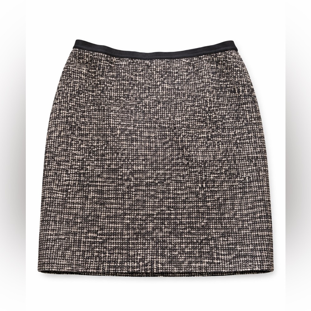 NWT Ann Taylor Black White Tweed Pencil Skirt Petite 12P